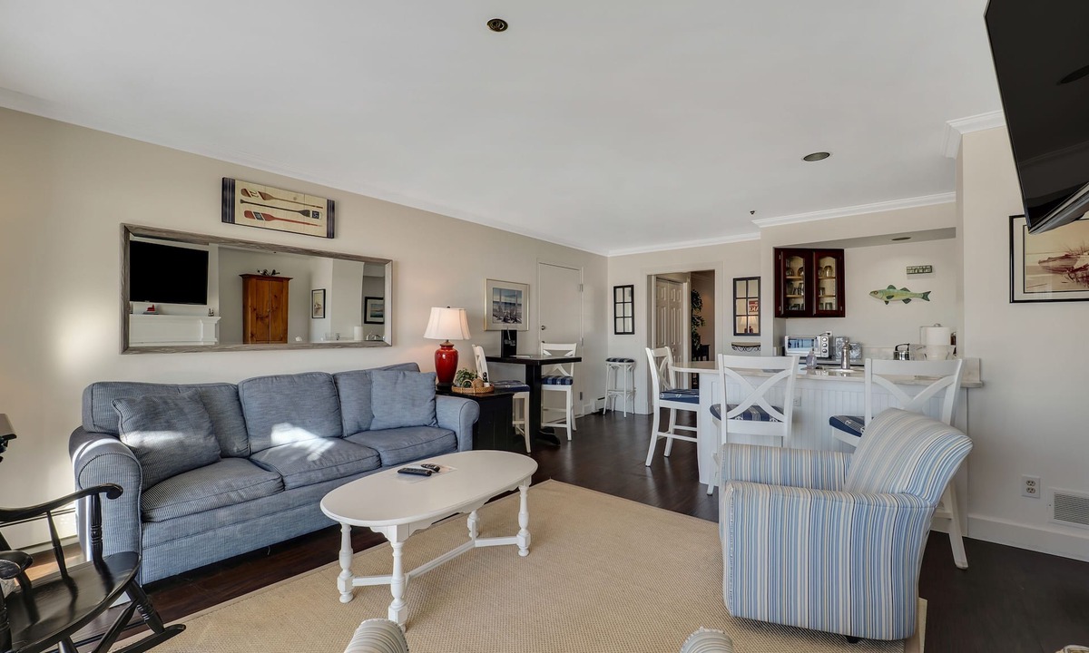 Boyne City Condo | 114 Water Street | Private Patio on Lake Charlevoix | Ground Floor Getaway