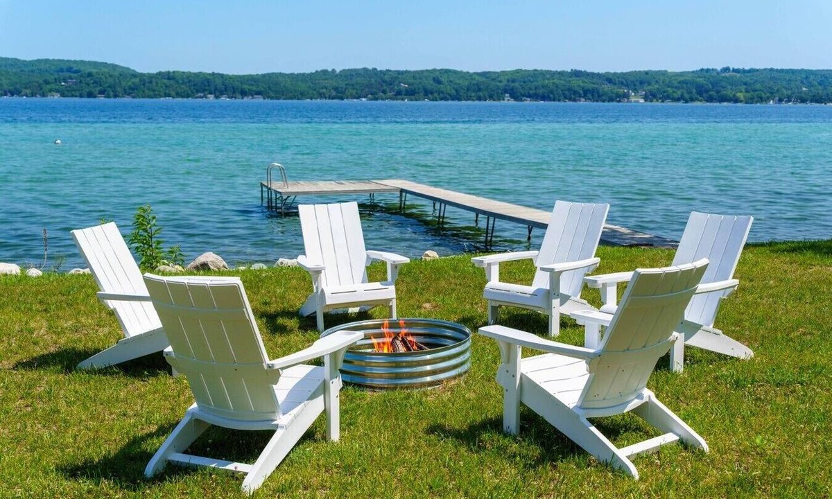 Beulah House | Classic Crystal Lake Cottage with Dock, Mooring Buoy, Fire Ring & Beach Area