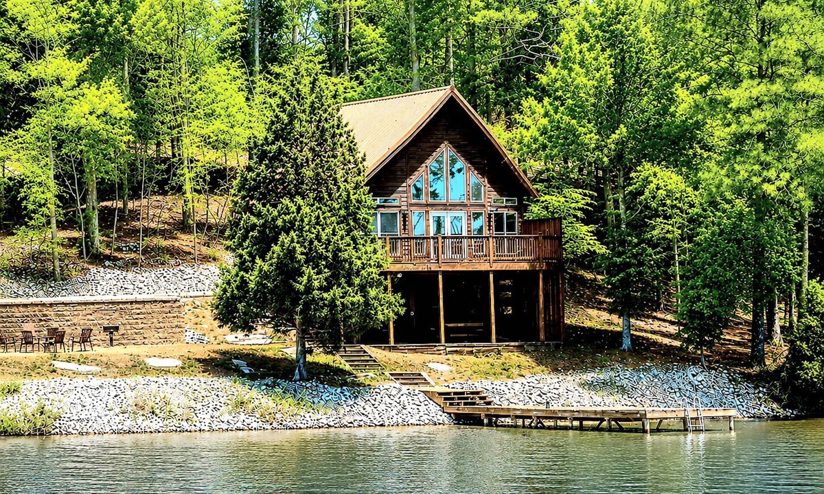 Titus Cabin | Lakefront Cabin Sunset Views Private Dock Fish, Relax & Unwind