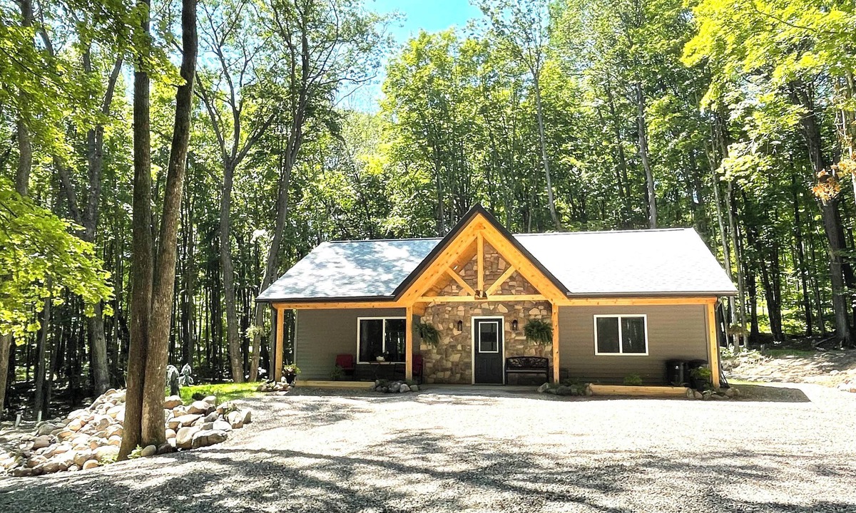 Pickerel Cabin | Private Cozy Luxury Cabin in Woods across from Lake, UTV trails - Pet Friendly