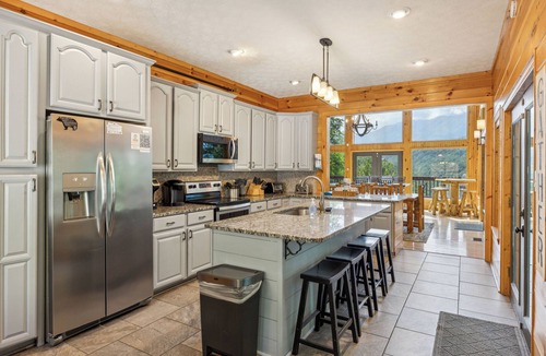 Gatlinburg Cabin | AMAZING VIEWS overlooking Downtown Gatlinburg w/HOT TUB, Game Room, Fire Pit