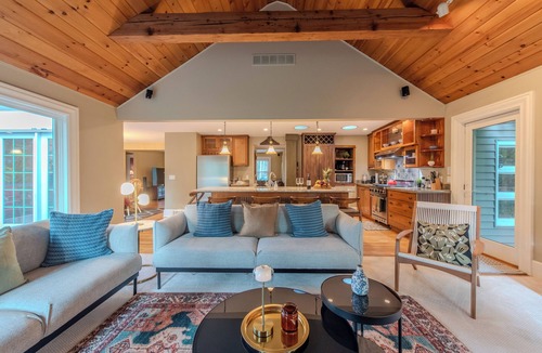 Ann Arbor House | Ann Arbor Retreat with Hot Tub, Fireplace, and Gourmet Kitchen.