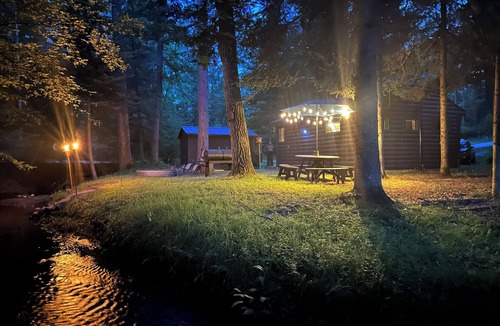 Mio Cabin | Cozy cabin with backyard stream close to Au Sable River and the best ATV trails