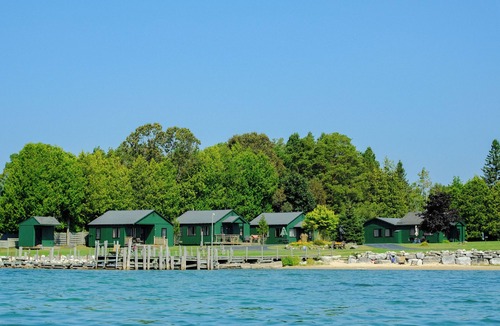 Hessel Cabin | Hessel Bay Cabin 3: Lake Huron waterfront resort cabin sleeps 4.