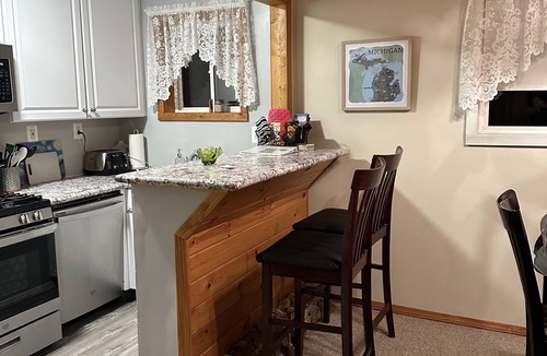 Johannesburg Cottage | Horn HideAway: Wooded Cabin Retreat, Fire Pit, Lake Fun, Cozy, Sleeps 8, Pets!