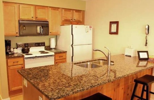Harbor Springs Condo | Kitchen, Stone Fireplace, Jacuzzi. Trout Creek Condo #82 - 2 Bedrooms 2 Baths. Pools, Tennis, Hiking