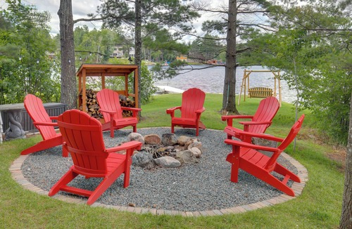 Minocqua Cabin | Lakefront Cabin w/Private Dock & Fire Pit!