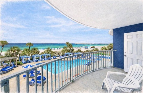 Panama City Beach Hotel | Palm & Tide | Split King | Family Beach Trip | Pool Deck Access