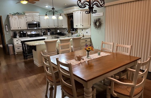 Vestaburg House | Private lakefront home. Sandy beach canoe, 2 kayaks. Pool, Spa & Pontoon rental.