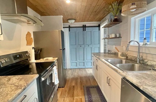 Hessel House | PT'S Beach House- Lake Huron Getaway, view of Mackinac Bridge