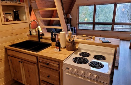 Luther Cabin | Secluded A-Frame Cabin with Private Riverfront on Little Manistee River near Tustin, Michigan