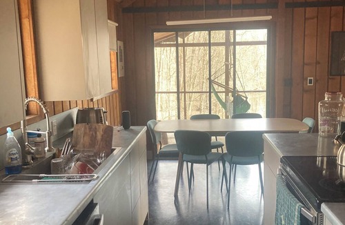 Lawrence Cabin | Secluded Cozy Cedar Wood Cabin in 20 acres of native woods, on the Paw Paw river