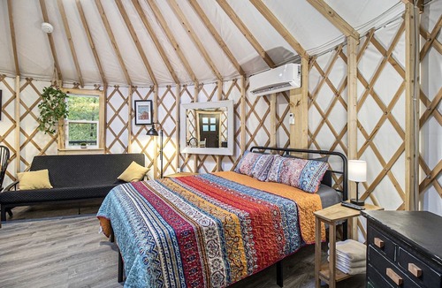 Sears Cabin | Secluded Glamping Yurt with Scenic Wilderness Views near Sears, Michigan