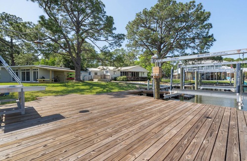 Dauphin Island House | Stair-free home directly on bay with dock, monthly rentals welcome