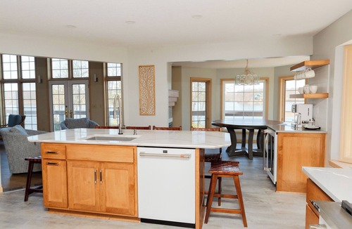 Rome City House | Sylvan Lake escape for 2: private island, indoor hot tub, 84' pier