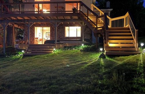 Lupton House | What a View! Up North MI Ausable Lake Waterfront 4 bedrooms/2 baths Pontoon boat