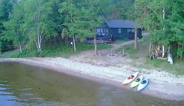 A-Frame cabin located on the shores on lake Independence.
