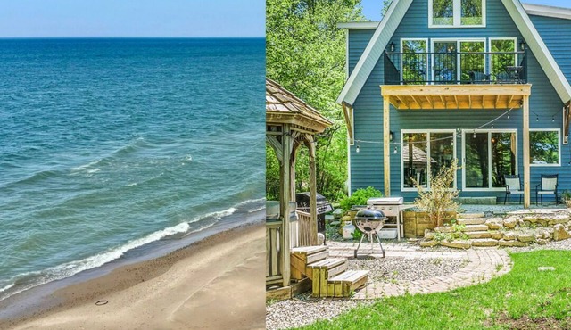Beautiful Lake Michigan view + Private beach