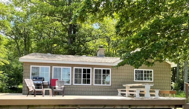 Hubbard Lake Sunset Hideaway, large lakefront property.