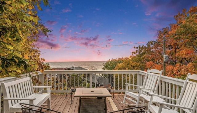 Lake Michigan Sunset Views from updated Macatawa home w/private beach access