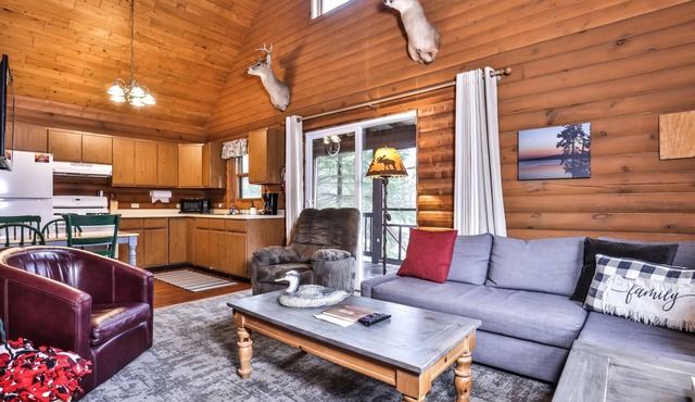 Lakeside wilderness resort cabin with dock, fire pit, on-site store, bait shop!