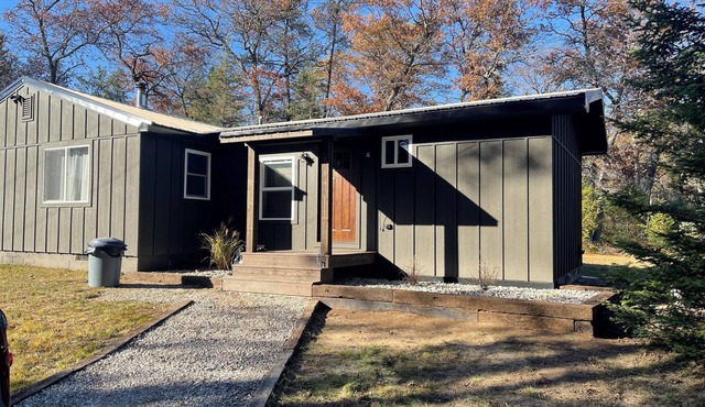 Minutes to town or very peaceful woods retreat! Close to trails and golf.