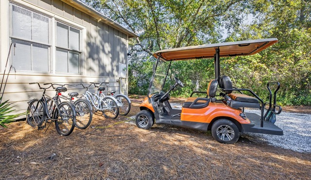 Paws, Pedals & Paradise- Golf Cart & Bikes Included!