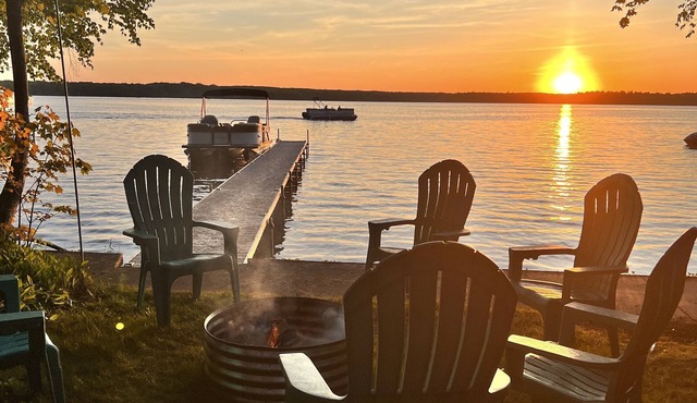 Private Cottage on Manistee Lake with beautiful lake views and sunsets.