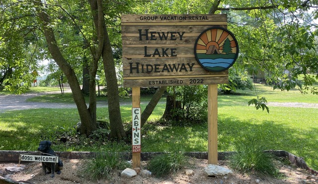 Private lakeside campground and cabins for groups up to 30! Pet friendly