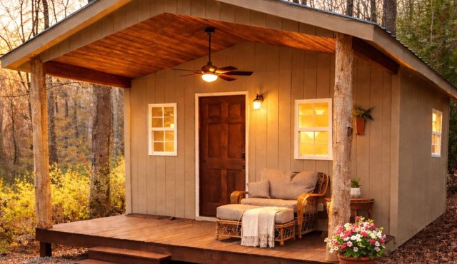 Private romantic Tiny Home King bed Jamestown