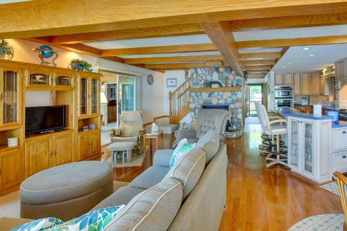 Sauna + Fireplaces! Lakefront Cadillac Retreat