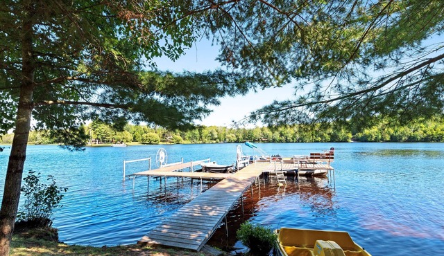 Two separate family-friendly lakefront cabins w/dock and firepit in Presque Isle