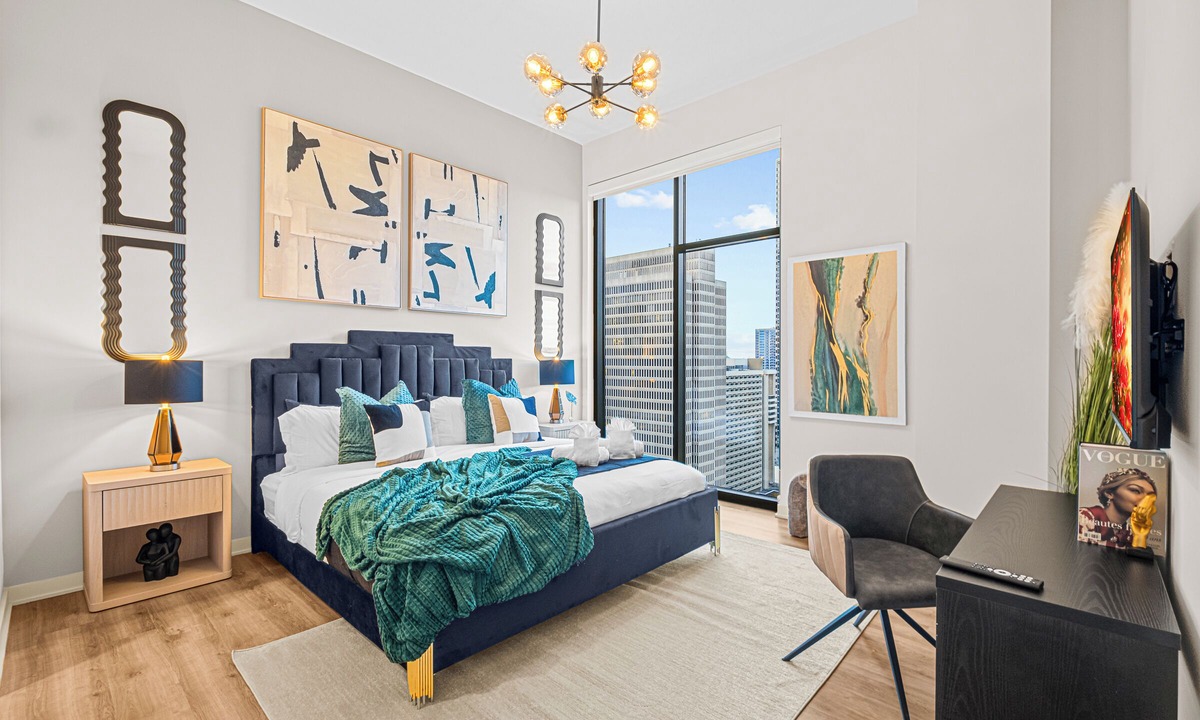 Peachtree Center Condo | Emerald Grand: 27th Floor Penthouse in ATL | 14ft Ceilings, FIFA & Skyline Views